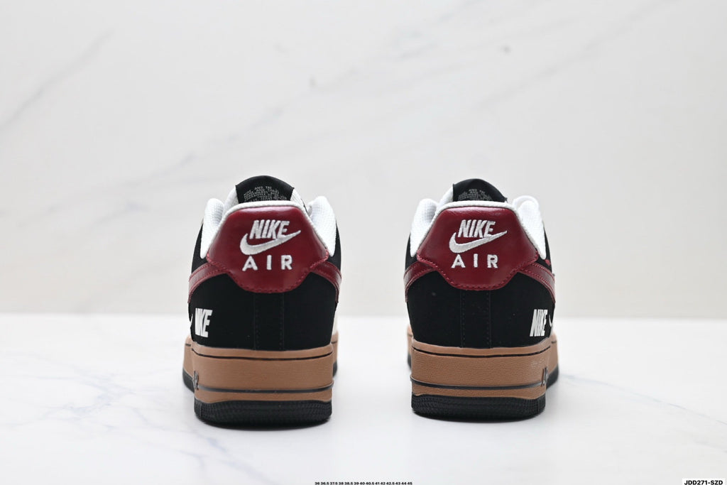 Nike Air Force 1 '07 LV8 Multi-Graphic Low-Top Sneakers – Black/Burgundy