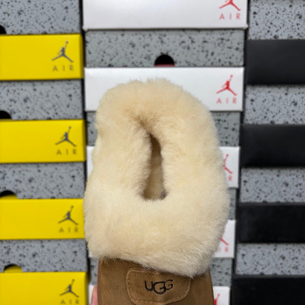 UGG Kallen Lace Slipper – Women’s Platform Suede Clog with Shearling Cuff in Chestnut