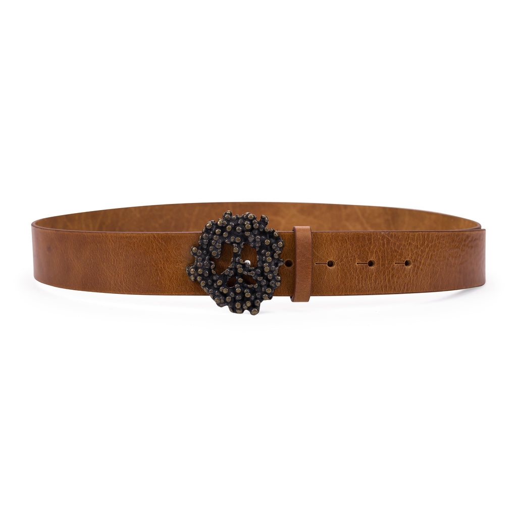 Brown Peace Wreath Belt