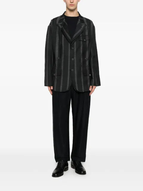 Yohji Yamamoto stripe-pattern notched-lapel blazer