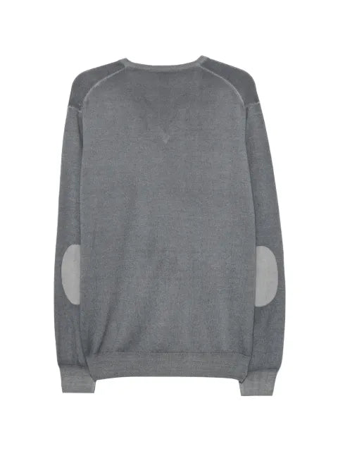 Gran Sasso elbow-patch V-neck wool sweater