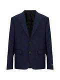 Balmain logo-patch wool blazer