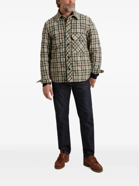 Woolrich check-pattern quilted shirt-jacket