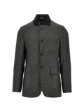 Emporio Armani mélange-effect high-neck jacket