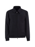 BOSS slim-fit zip-up jacket in virgin wool flannel