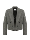 Maison Margiela herringbone double-breasted cropped blazer
