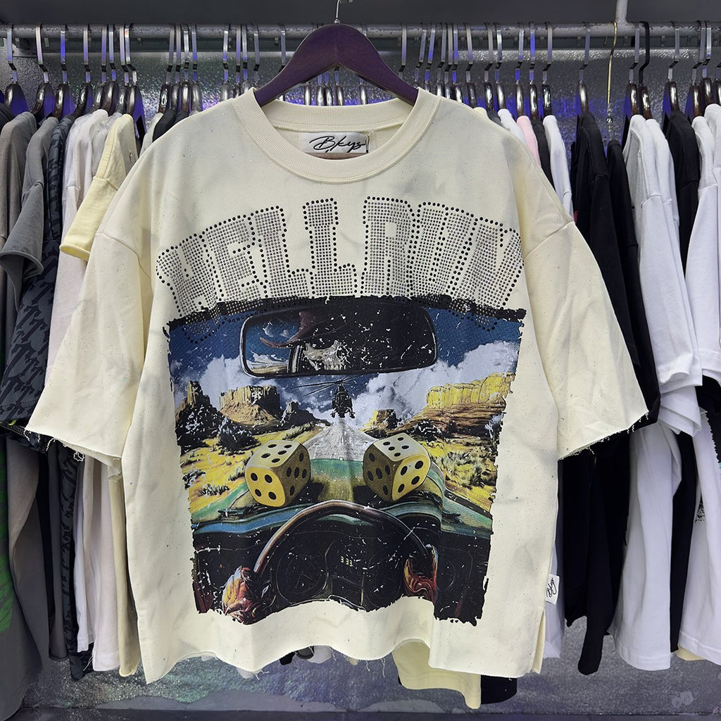BKYS Revival Roll The Dice Car Graphic Cropped T-Shirt