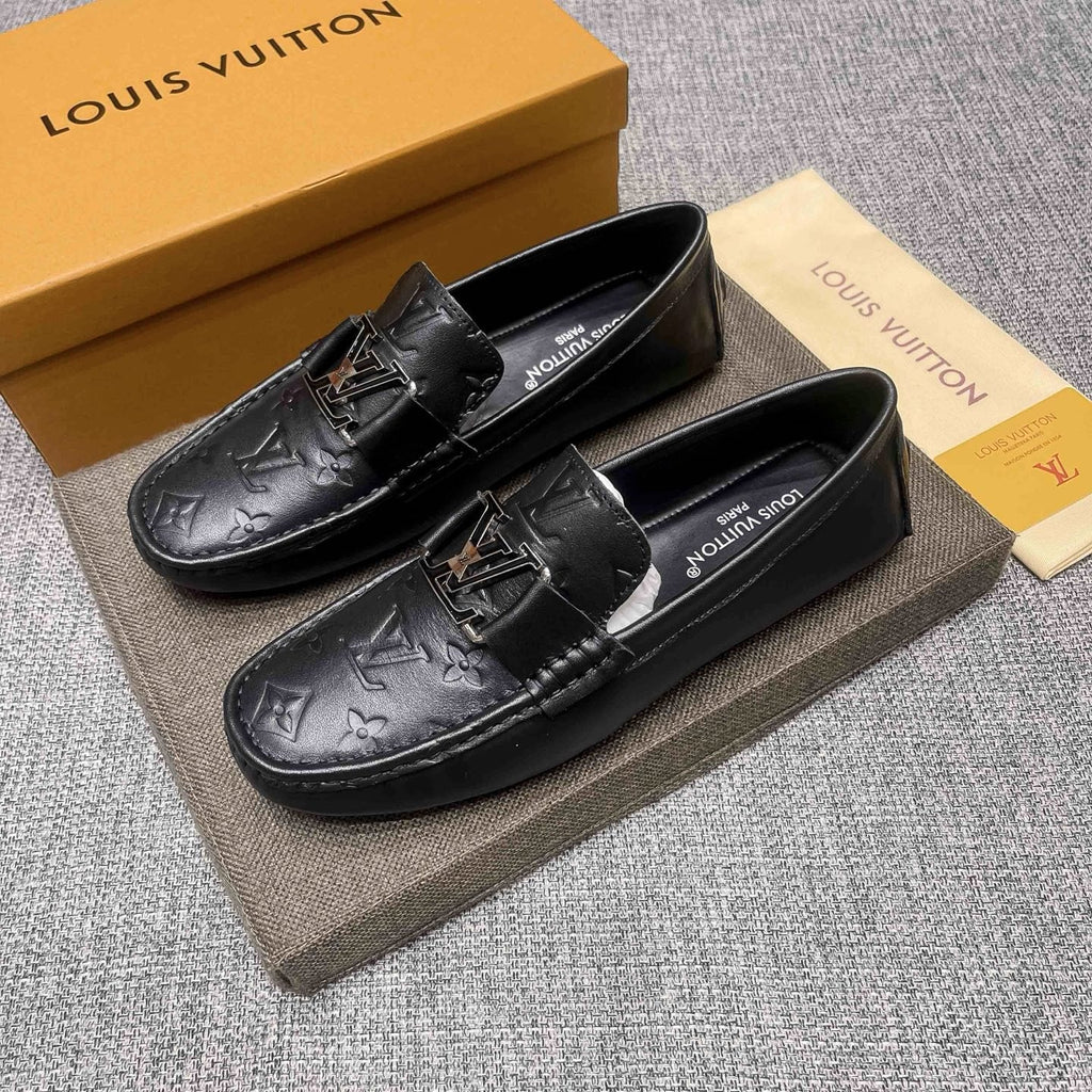 Louis Vuitton Black Metal-Accent Loafers - Black Leather Upper