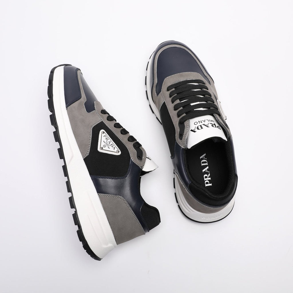 Prada Men's Navy and Gray Paneled Sneakers