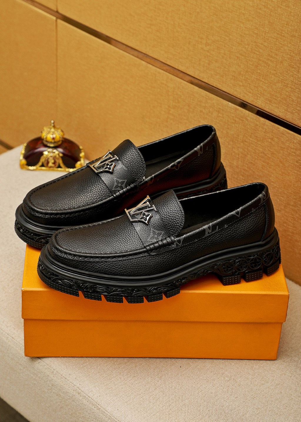 Louis Vuitton Black Hardware Loafers - Lug Sole