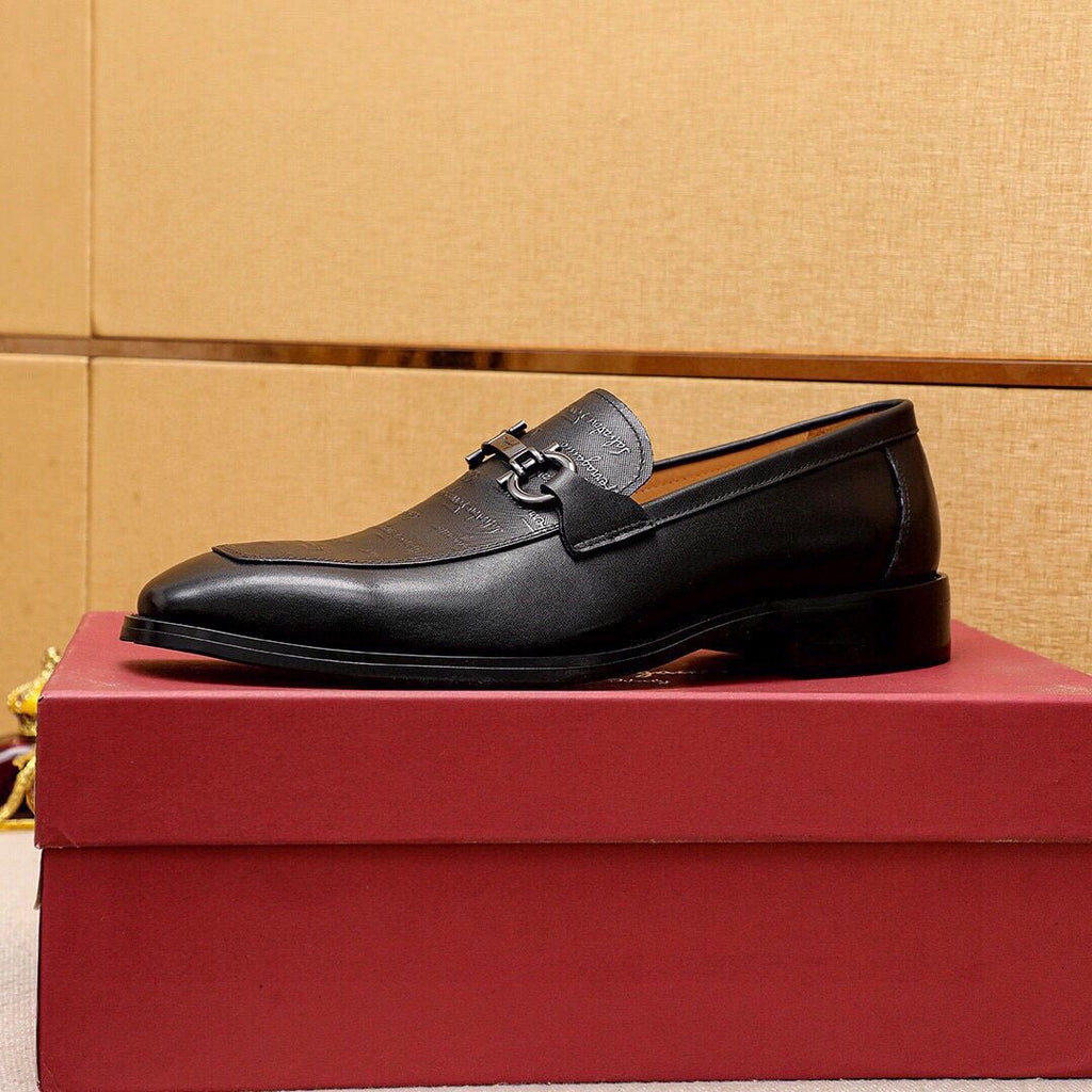 Ferragamo Men's Textured Leather Loafers - Low-Profile Sole
