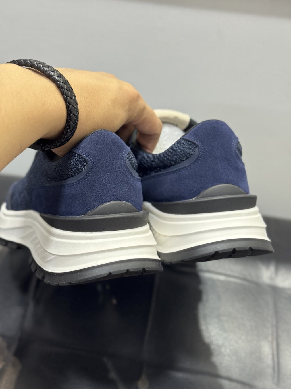 Zegna Knit Lace-Up Sneakers