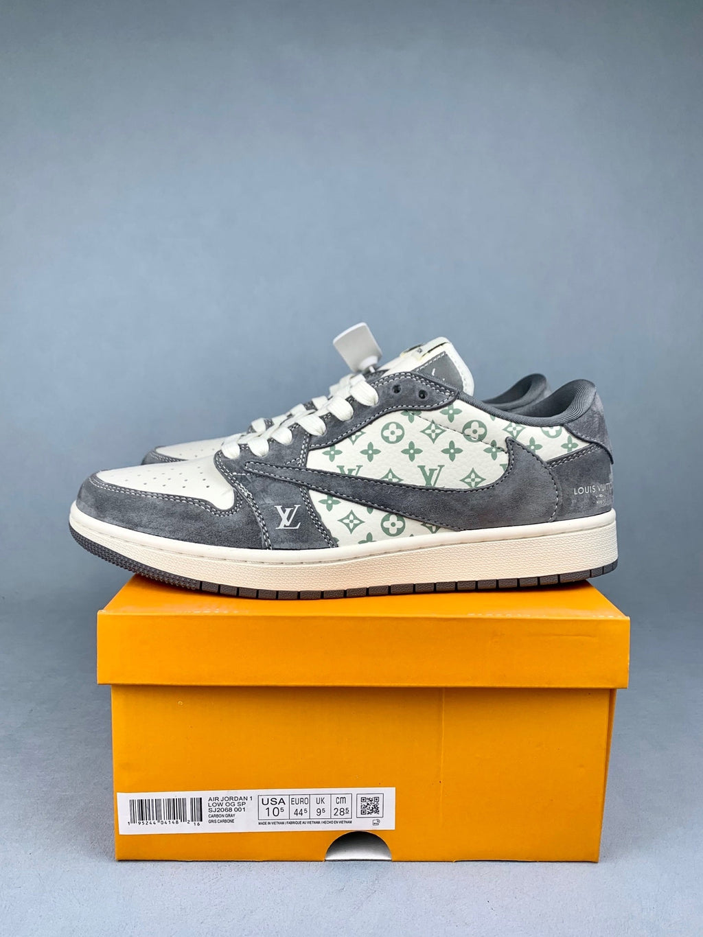 Air Jordan 1 Low LV Collaboration White/Grey Unisex Sneakers SJ2068-261