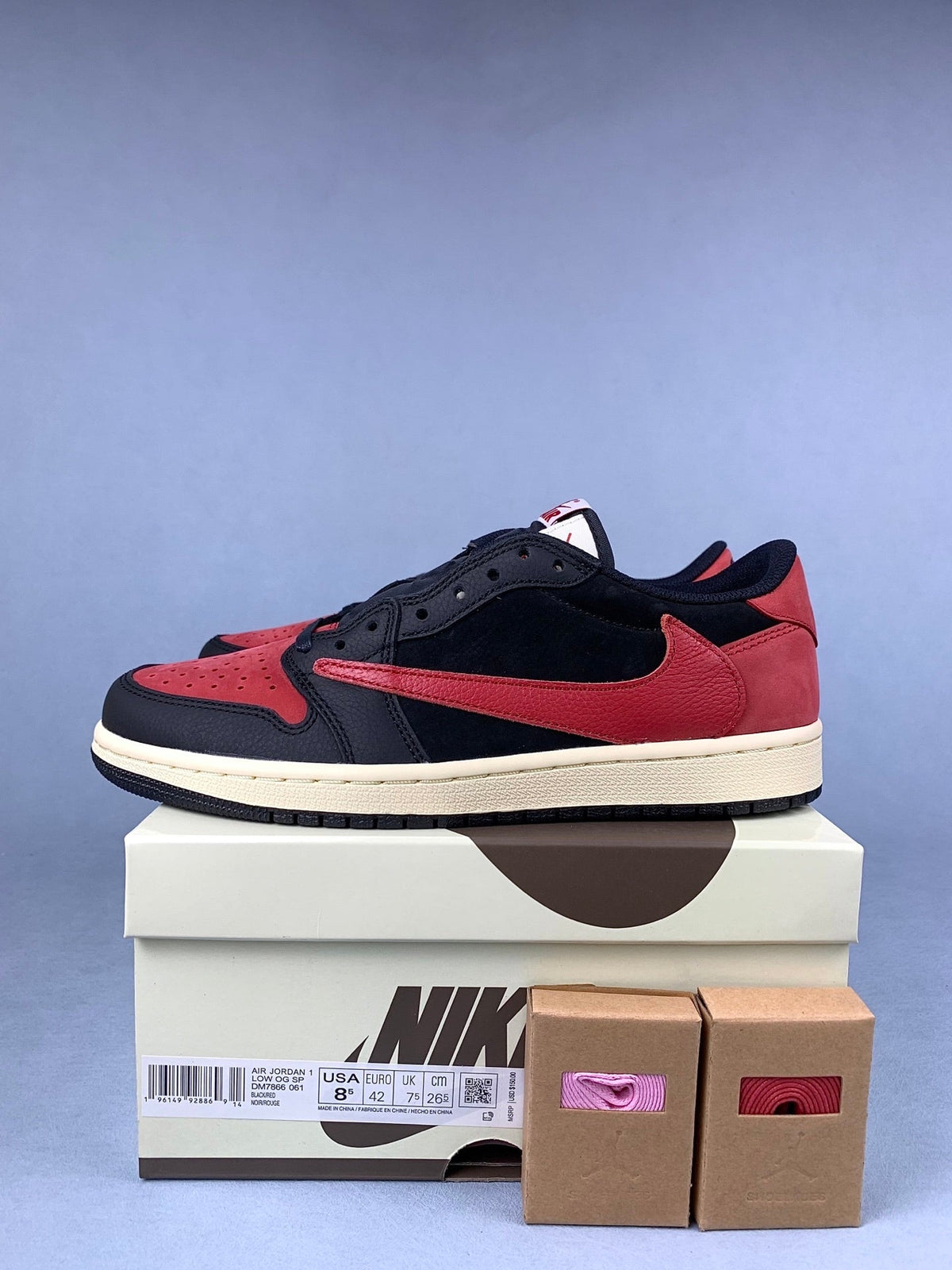 Air Jordan 1 Low TS Black/Red Unisex Sneakers DM7866-061